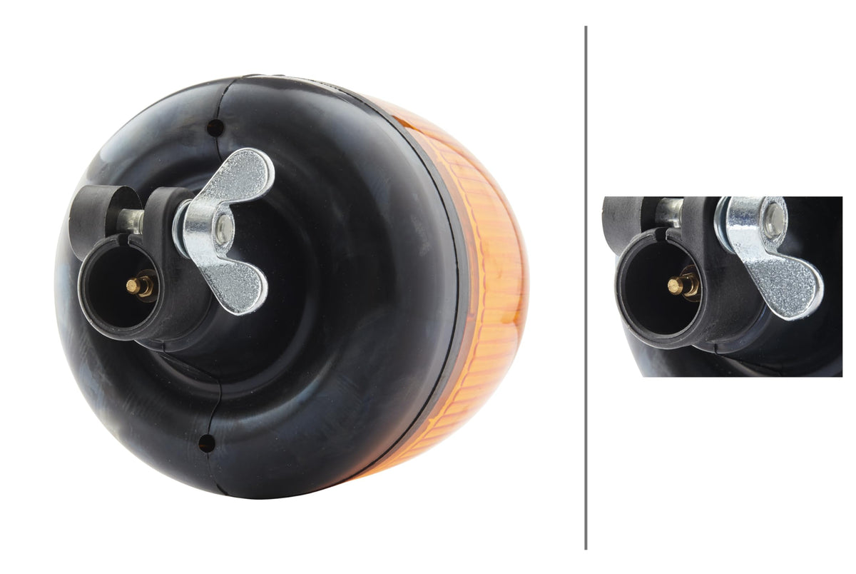 HELLA 009506011 Hella 009506011 KL Rotacompact Flex Mount Beacon Warning Light, Rotating Patterns, 24V, Amber