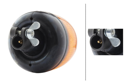 HELLA 009506011 Hella 009506011 KL Rotacompact Flex Mount Beacon Warning Light, Rotating Patterns, 24V, Amber