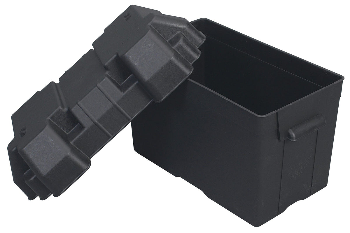 MOELLER 042214 Moeller Marine Injection-Molded Marine Battery Box (One 27, 30 or 31-Series Battery, 13.44" x 7.75" x 10.5"), Black (42214)