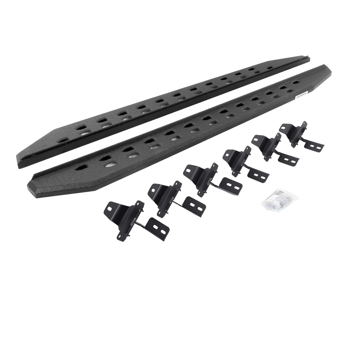 GO RHINO 69450673ST Go Rhino RB20 Slim Running Boards & Brackets | Galvanized Steel, Protective Bedliner Coating | 69450673ST | Fits 2018-2024 Jeep Wrangler JLU, 4-Door