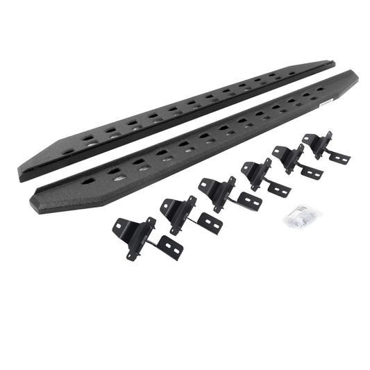 GO RHINO 69450673ST Go Rhino RB20 Slim Running Boards & Brackets | Galvanized Steel, Protective Bedliner Coating | 69450673ST | Fits 2018-2024 Jeep Wrangler JLU, 4-Door
