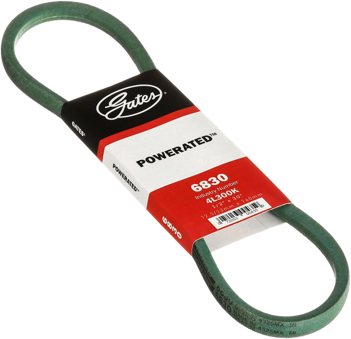 Gates 6830 PoweRated FHP Medium Horse-Power V-Belt, Black