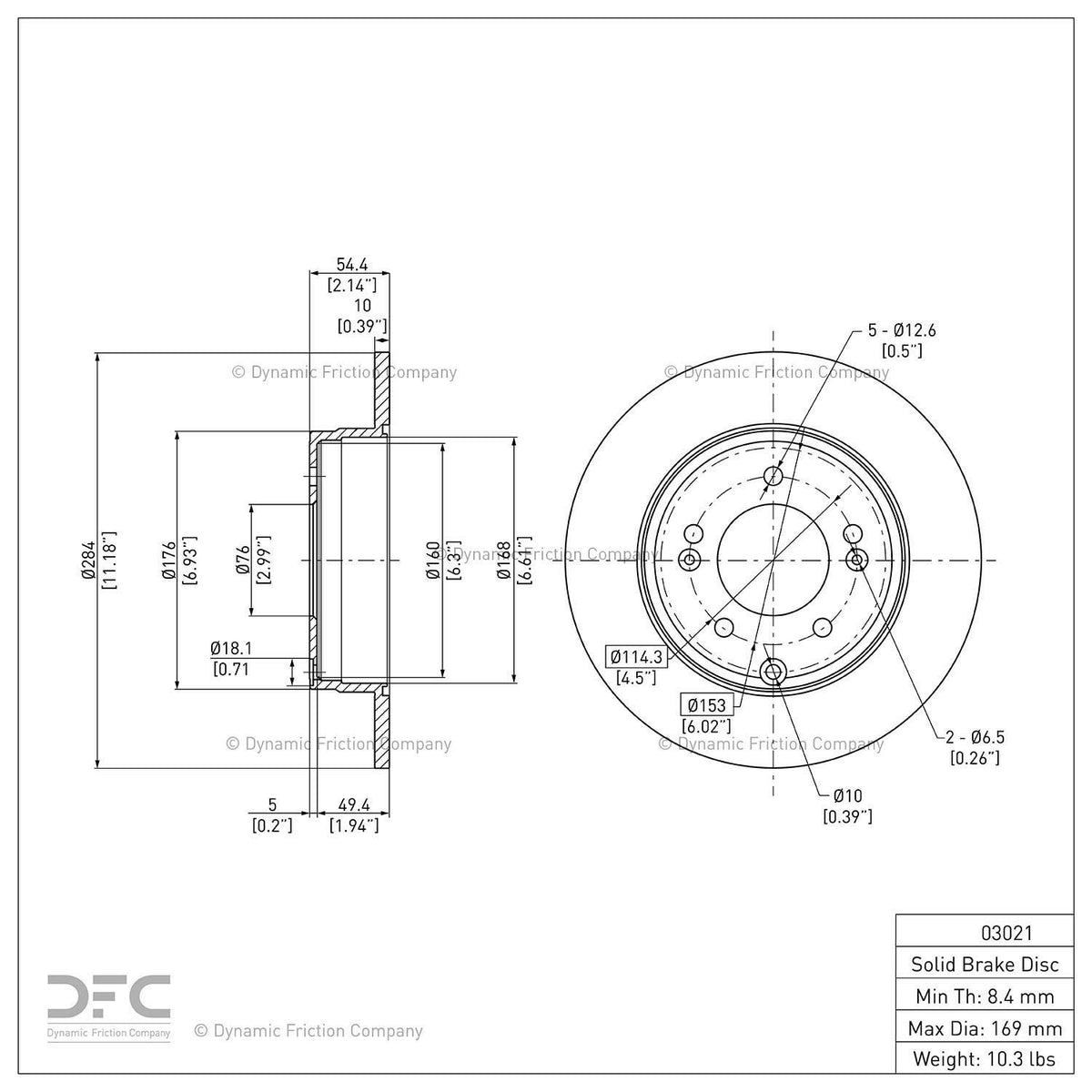 Dynamic Friction 604-03021 Rear Brake Rotor