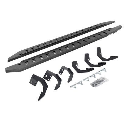 GO RHINO 69429980ST Go Rhino RB20 Slim Running Boards & Brackets | Galvanized Steel, Protective Bedliner Coating | 69429980ST | Fits 2019-2023 Ram 1500 Classic Quad Cab Classic Body Style & Others (See Description)