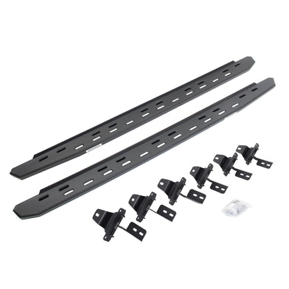 GO RHINO 69650673SPC Go Rhino RB30 Slim Running Boards & Brackets | Galvanized Steel, Textured Black | 69650673SPC | Fits 2018-2024 Jeep Wrangler JLU, 4-Door