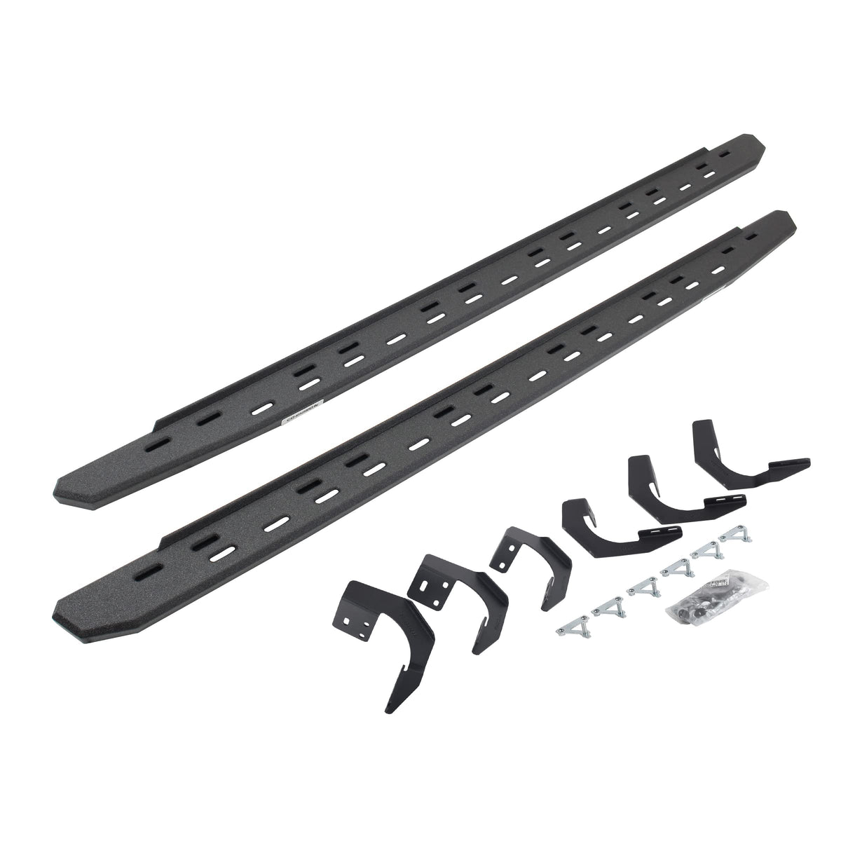 GO RHINO 69620687ST Go Rhino RB30 Slim Running Boards & Brackets | Galvanized Steel, Protective Bedliner Coating | 69620687ST | Fits 2015-2018 Ram 1500 Crew Cab Pickup; 2019-2023 Ram 1500 Classic Crew Cab Pickup