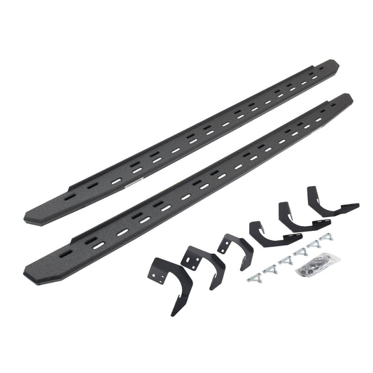 GO RHINO 69620687ST Go Rhino RB30 Slim Running Boards & Brackets | Galvanized Steel, Protective Bedliner Coating | 69620687ST | Fits 2015-2018 Ram 1500 Crew Cab Pickup; 2019-2023 Ram 1500 Classic Crew Cab Pickup