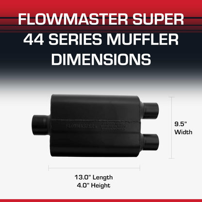 FLOWMASTER 9430452 Flowmaster Super 44 Series Chambered Muffler – 3.00" Center In/Dual Out