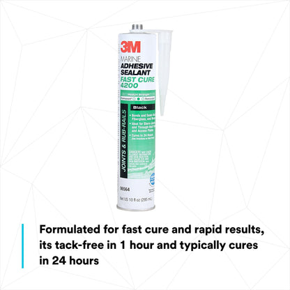 3M 06560 3M Marine Adhesive Sealant Fast Cure 4200FC, White, 295 mL Cartridge