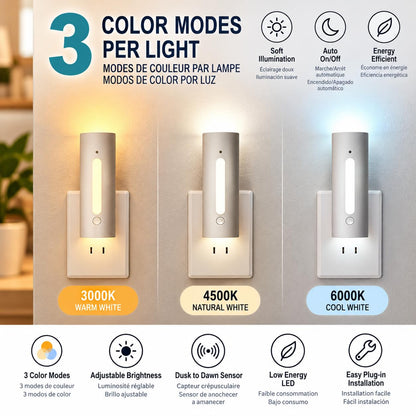 Infinity X1 Infinity X1 Power-Failure Motion-Activated Rechargeable Night Light with USB-C Output, 3-Pack
