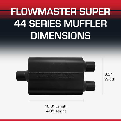 FLOWMASTER 9425472 Flowmaster Super 44 Series Chambered Muffler – 2.50" Center In/Dual Out