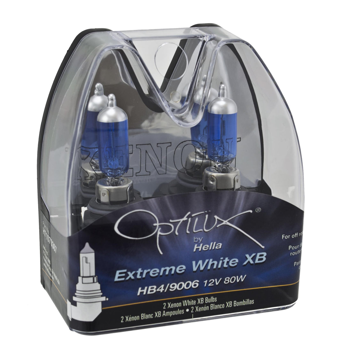 HELLA H71070367 Hella H71070367 Optilux XB Series HB1 HB4 9006 Xenon White Halogen Bulbs, 12V, 80W, 2 Pack