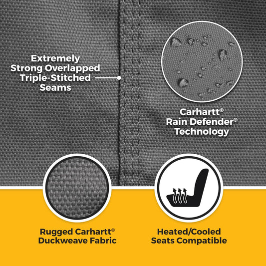 COVERCRAFT SSC7337CAGY Covercraft Carhartt SeatSaver Custom Seat Covers for 2000-2007 Ford F-250/F-350 Extended Cab - 2nd Row 60/40 Bench Seat, Duckweave Gravel