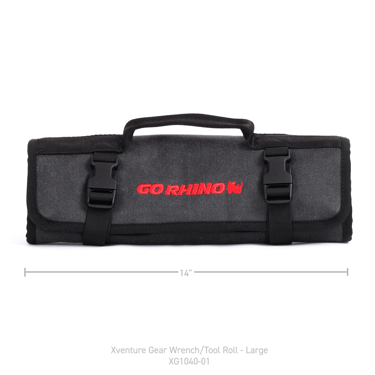 GO RHINO XG1040-01 Go Rhino! Wrench Roll - Large – Open: 26" x 14" (protective flaps folded in) & Closed: 14" x 5 1/2" – XG1040-01