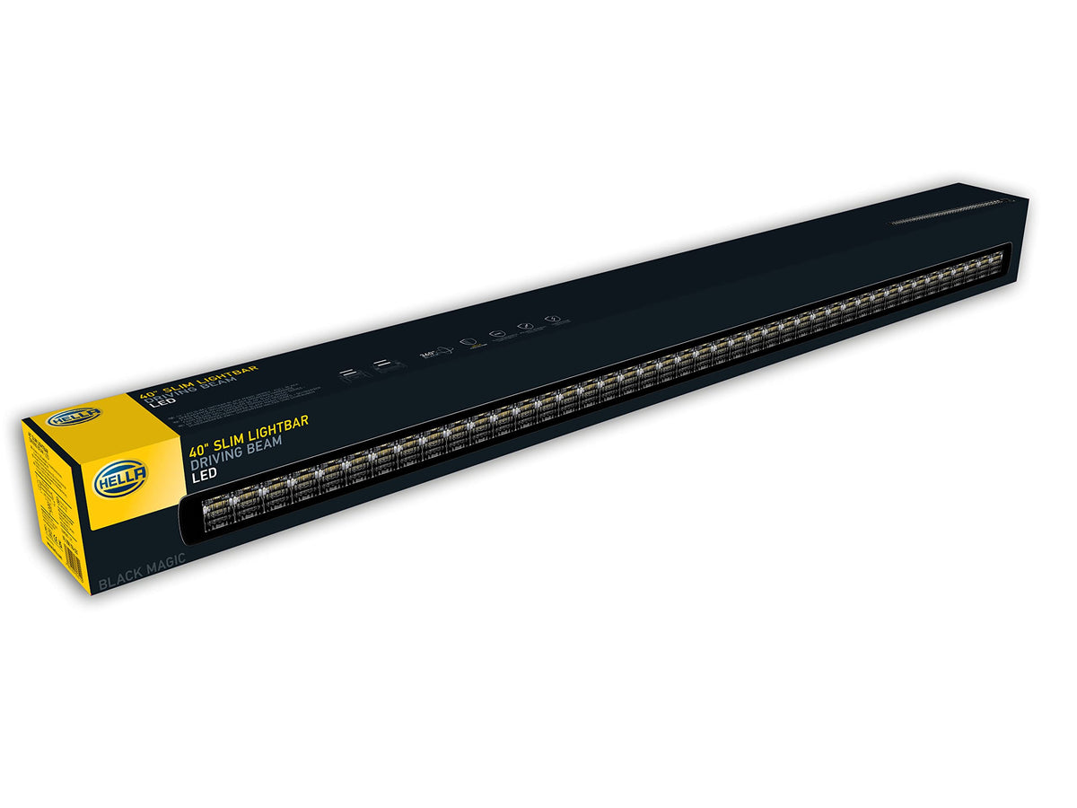HELLA 358176321 HELLA 1FJ 358 176-321 LED-Spotlight - Black Magic Slim Lightbar 40" - 12/24V - mounting - Cable: 2000mm - Plug: Open Cable Ends