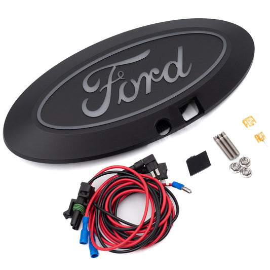 Putco 92609 Putco Luminix White Oval LED Grille Emblem Fits Ford F150 2024-2027 - Fits w/Front Camera, Includes Plug-N-Play Harness (Fuse Box Install)