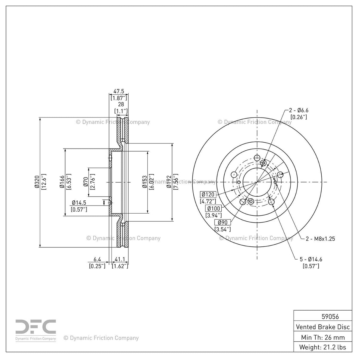 Dynamic Friction 604-59056 Front Brake Rotor