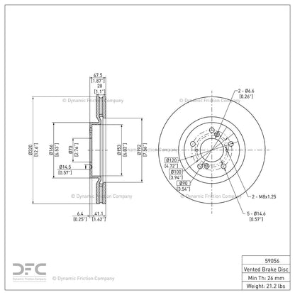 Dynamic Friction 604-59056 Front Brake Rotor
