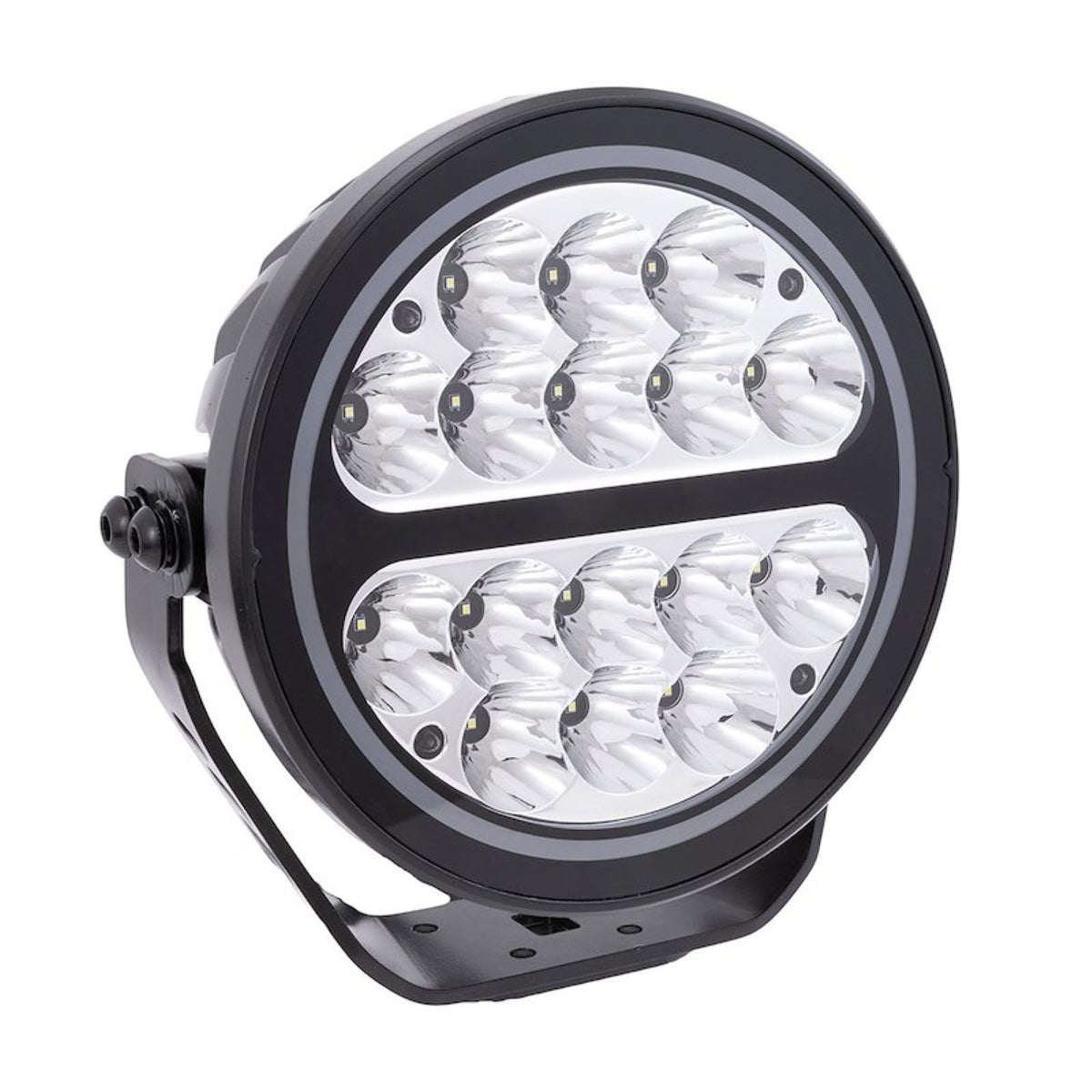 TRAILFX 7RNDS2 Trailfx 7RNDS2 Fog Lights Set of 2 Round 7 Inch LEDs 80W Spot Beam 6720 Raw Lumens Black Aluminum IP68/IP69K With Harness Switch Brackets Amber Lens