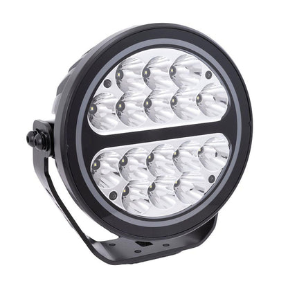 TRAILFX 7RNDS2 Trailfx 7RNDS2 Fog Lights Set of 2 Round 7 Inch LEDs 80W Spot Beam 6720 Raw Lumens Black Aluminum IP68/IP69K With Harness Switch Brackets Amber Lens