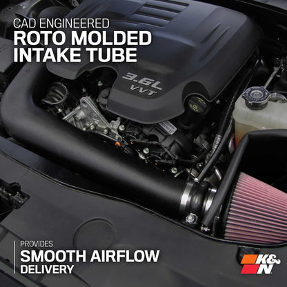 K&N FILTER 63-1564 K&N Cold Air Intake System: High-Flow Air Filter, Increase Performance & Acceleration: Compatible with 2011-2023 CHRYSLER/DODGE, 300, 300C, Challenger, Charger, 63-1564