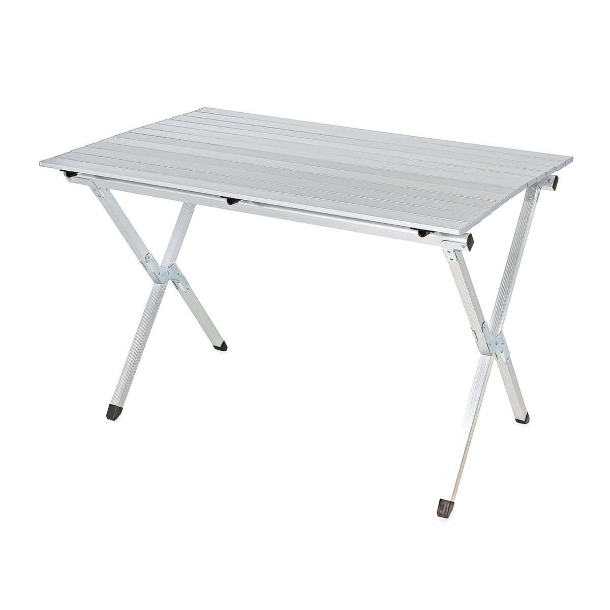 CAMCO 51892 Camco Aluminum Roll-Up Table with Carrying Bag, Seats 4-6, Lightweight & Portable for Outdoor Camping, Tailgating, Beach, Parties and RV Use, Silver