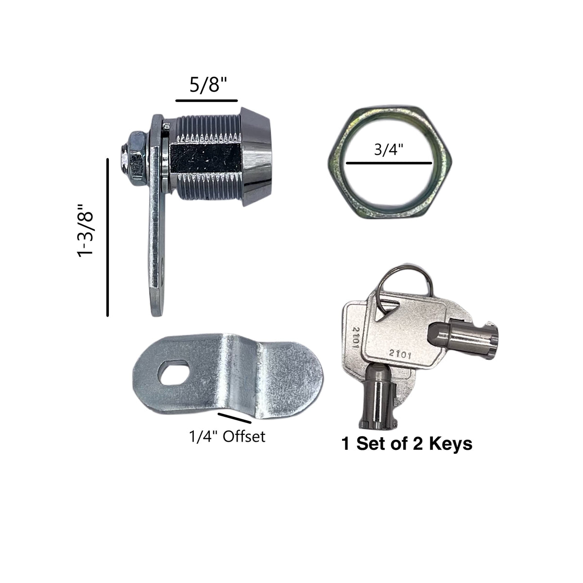 RV DESIGNER L315 RV Designer L315-5/8" Keyed Ace Compartment Hatch Lock, 1 Pack