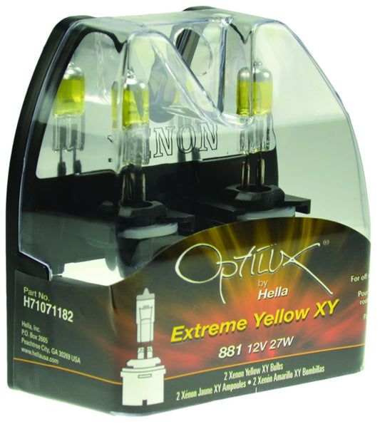 HELLA H71071182 Hella H71071182 Optilux XY Series 881 Xenon Yellow Halogen Bulbs, 12V, 27W, 2 Pack