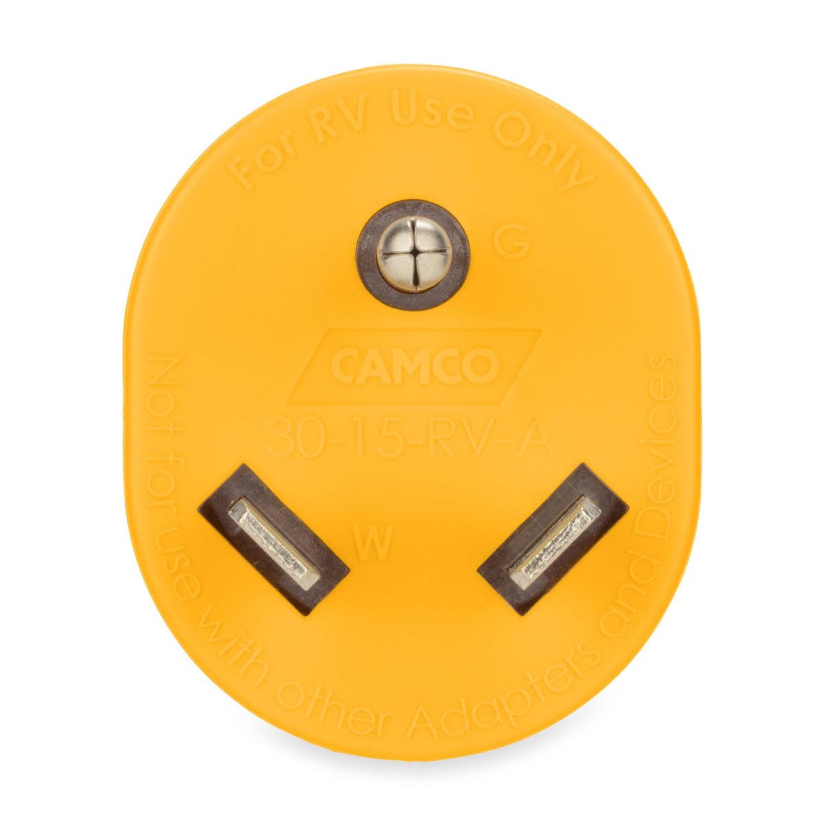 CAMCO 55233 Camco PowerGrip 30AM/15AF Camper & RV Electrical Adapter Features 30-amp male (NEMA TT-30P) & 15-amp female (NEMA 5-15R) Connections - Designed w/Non-Slip Grooves for Easy Removal - 125V/1875W (55233)