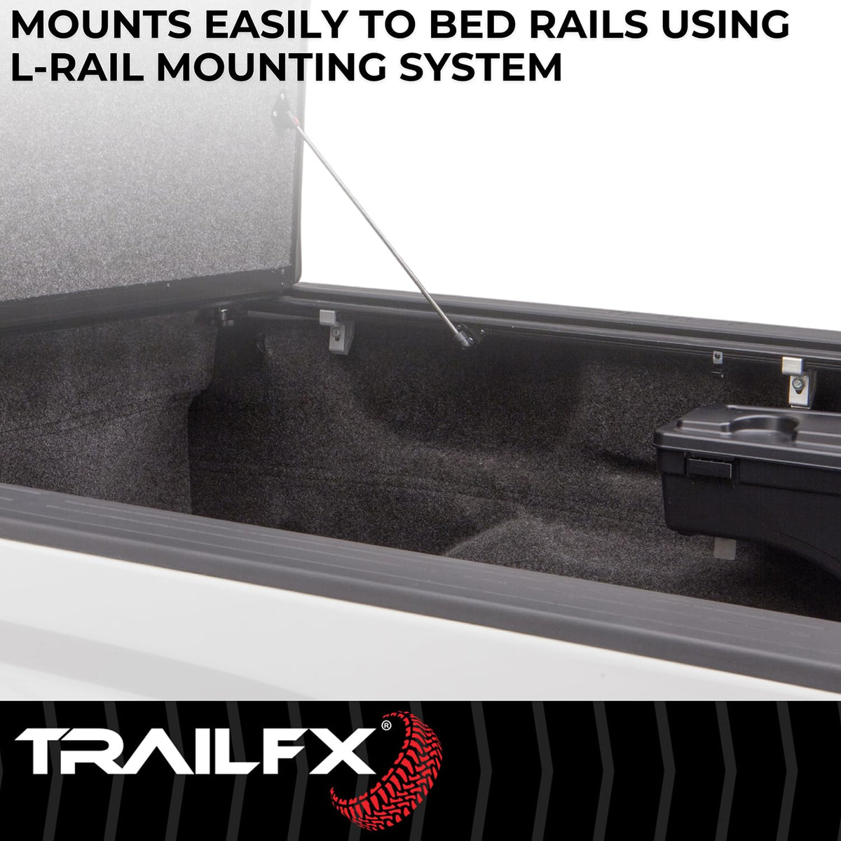 TRAILFX TFX1701 TrailFX Tonneau Cover Fits 2015-2022 Chevy Colorado and Fits 2015-2022 Premium Flush Tri-Fold Hard Lockable Black Aluminum Carpeted Under Panels TrailFX TFX1701