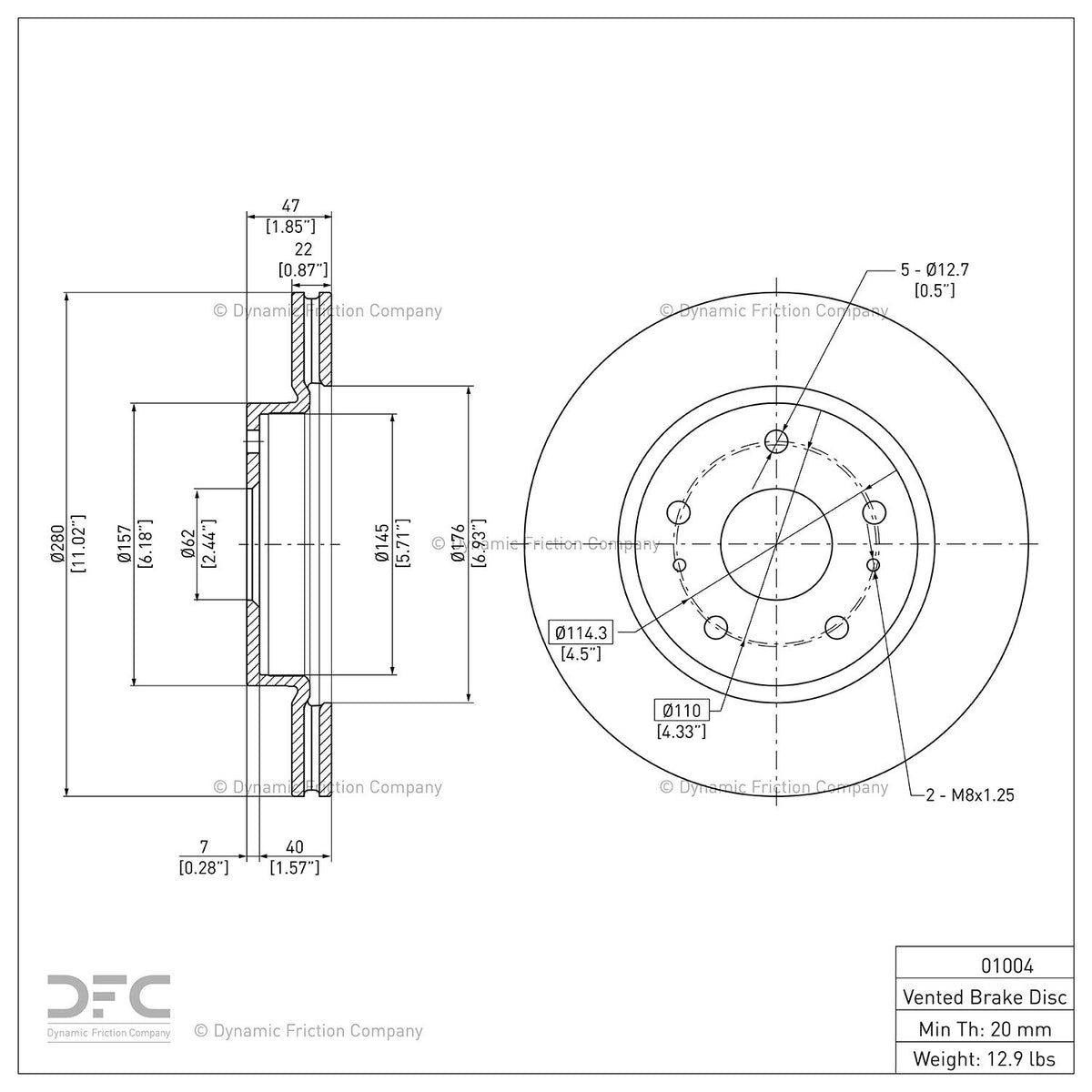 Dynamic Friction 604-11033 Front Brake Rotor