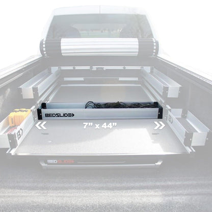 BEDSLIDE BSA-DK Bedslide Bedbin Deck Divider Truck Bed Organizer, Storage Bin Insert, Separate and Organize Gear, Additional 7x44 Inches of Space, Silver