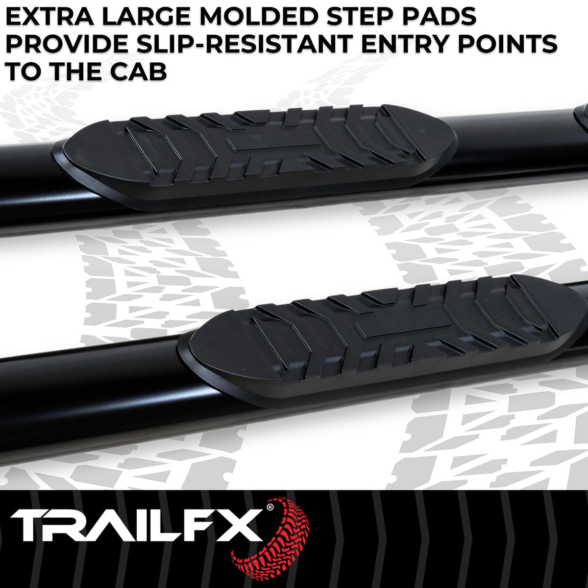 TRAILFX 2940413053 TrailFX 2940413053 Black 4" Oval Tube Side Step