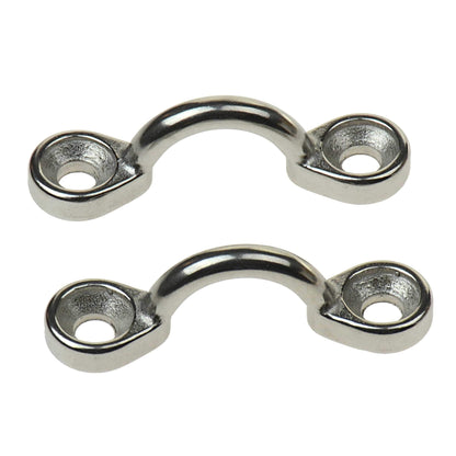 T-H MARINE BE-HA-54110-DP T-H Marine Stainless Steel Eye Straps - Boat and Kayak Tie Down Pad Eye Kit - 2 Pieces