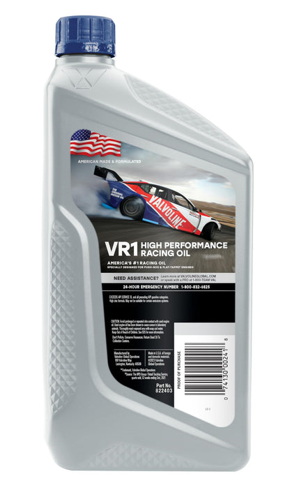 VALVOLINE 822350 Valvoline VR1 Racing SAE 50 Motor Oil 1 QT