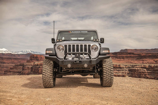 RUGGED RIDGE 11540.62 Rugged Ridge HD Bumper Overrider Hoop - Fits HD Bumpers - Heavy-Duty Tubular Steel Construction & Satin Black Powder-Coat Finish - Overrider