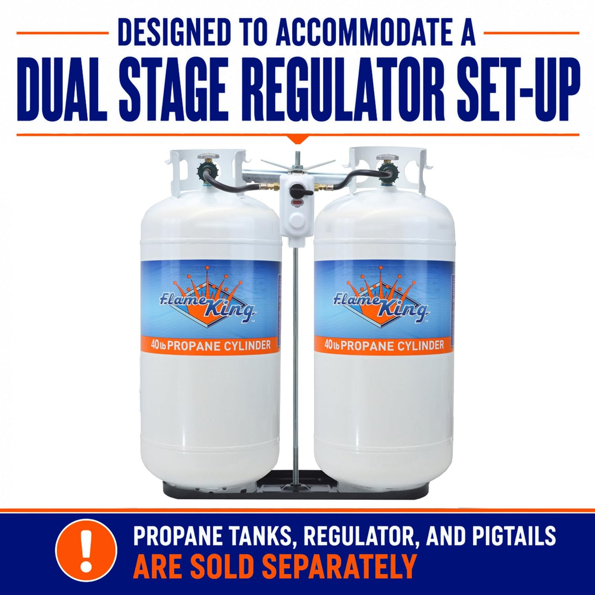 FLAME KING KT40MNT Flame King Dual RV Propane Tank Cylinder Rack for RVs and Trailers for 40lb Tanks - KT40MNT (Tanks Sold Separately)