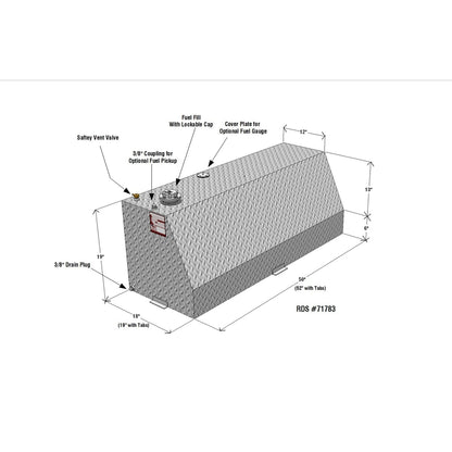 RDS MFG INC 71783 RDS MFG INC 71783 Auxiliary Fuel Tank 63Gal Wedge