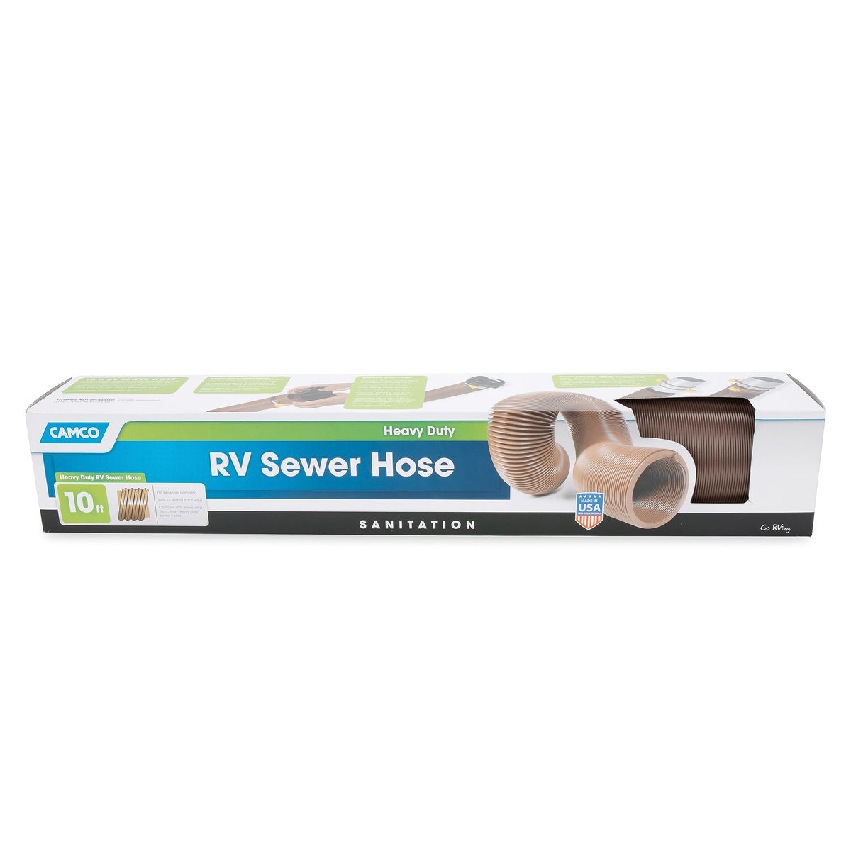 CAMCO 39621 Camco 39621 10' RV Heavy Duty Sewer Hose, Compresses to 16" for Storage