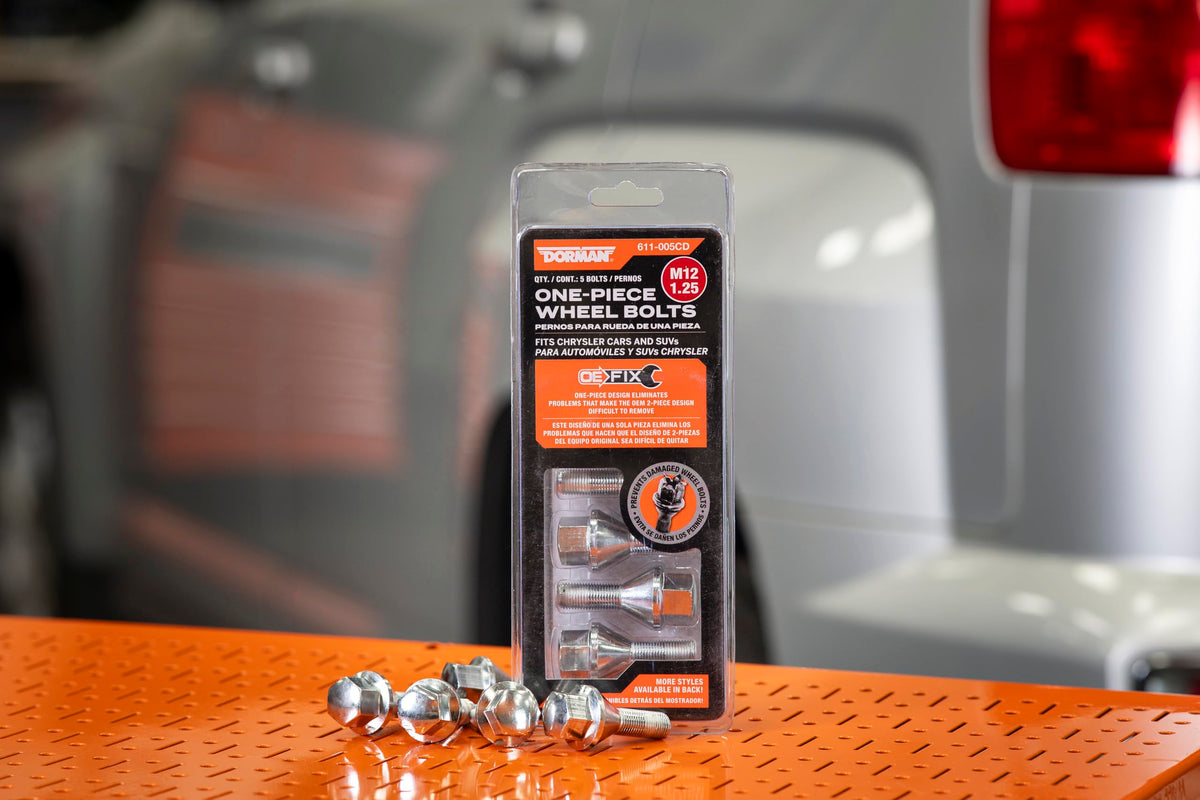 DORMAN 611-005 Dorman 611-005 M12-1.25 Wheel Bolt - 19 mm Hex, 23 mm Thread Length Compatible with Select Chrysler/Dodge/Jeep Models, 5 Pack (OE FIX)