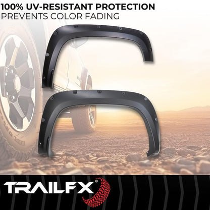 TRAILFX TFC3006S Trail FX Fender Flare TFC3006S Pocket Style Black Smooth Finish 2 Inch Front and 2 Inch Rear Tire Coverage Polypropylene Fits 2020-2026 Chevrolet Silverado 2500 HD/ 3500 HD