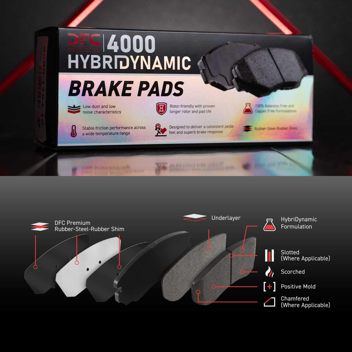 Dynamic Friction 4000-2371-00 DFC Front 4000 HybriDynamic Brake Pads