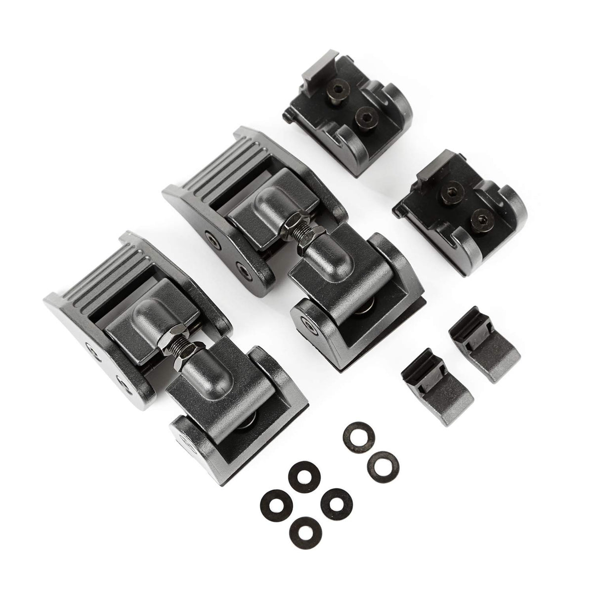 RUGGED RIDGE 11210.17 Rugged Ridge Hood Catch Kit for Jeep Wrangler JK - Fits 2007–2018 Wrangler JK - Heavy-Duty Design With Aluminum Construction - Non-Locking - Textured Black