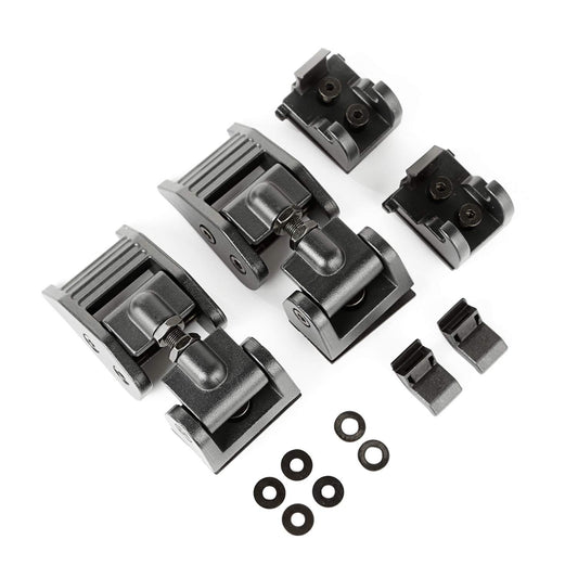 RUGGED RIDGE 11210.17 Rugged Ridge Hood Catch Kit for Jeep Wrangler JK - Fits 2007–2018 Wrangler JK - Heavy-Duty Design With Aluminum Construction - Non-Locking - Textured Black