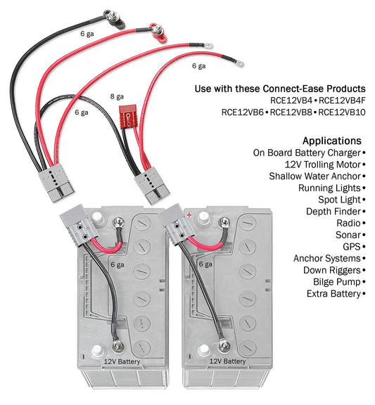 CONNECT EASE RCE12VBM6IK Connect-Ease - Outboard Motor/Accessory Isolator Connection Kit 6 AWG - RCE12VBM6IK