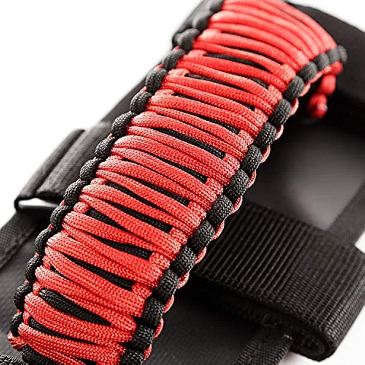 RUGGED RIDGE 13505.31 Rugged Ridge 13505.31 Grab Handle Kit, Paracord, Red/Black; 55-Current Jeep CJ/Wrangler/Gladiator
