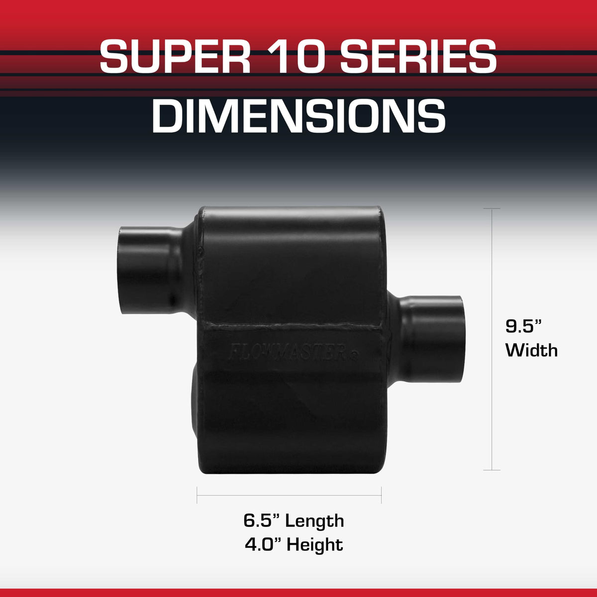 FLOWMASTER 843016 Flowmaster Super 10 Series Muffler – 3.00" Offset In / 3.00" Center Out