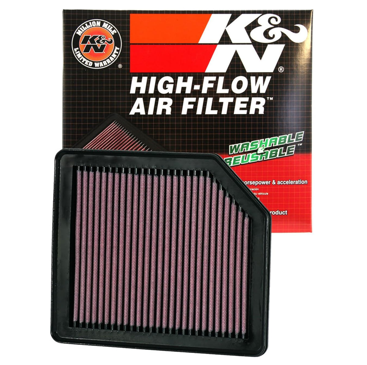 K&N FILTER 33-2342 K&N High-Flow Original Lifetime Engine Air Filter: Increase Power: Premium, Washable: Compatible with 2006-2011 HONDA: Civic, Crossroad, 33-2342