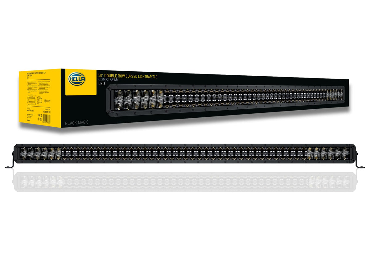 HELLA 358197631 Hella Black Magic Tough 50 Inch Double Row Curved Lightbar- Performance High Beam Off-Road Light for Pickup Trucks, ATV, SUV, 4x4, Jeep, Tractors / 358197631