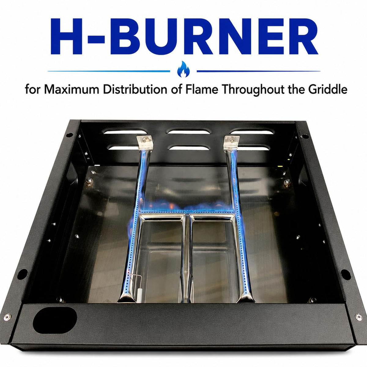 FLAME KING YSNFM-HT-200 Flame King 17-inch Flat Top Griddle for BBQ Grill w/Regulator, Propane Gas Griddle for RV Pullout Kitchen